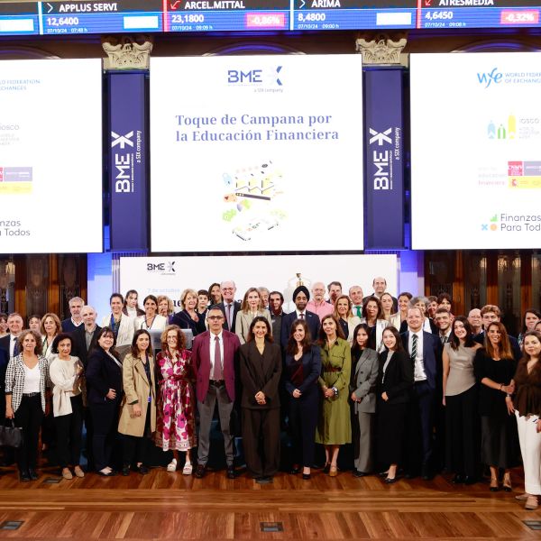 7 October 2024 - BME opens the stock exchange session with a Ringing of the Bell for Financial Education