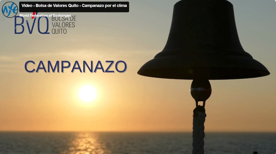 Bolsa de Valores Quito - Campanazo por el clima